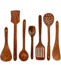 Servizio e cucchiai da cucina in legno set articoli organizer da cucina