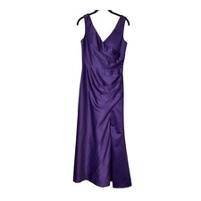 Abito Mingda's viola senza maniche increspato scollo a V ballo formale occasione speciale