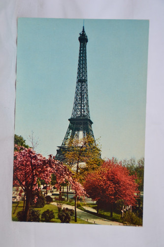 Vecchia cartolina torre eiffel - vecchia,