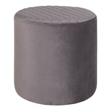 House Nordic Pouf Ejby Grigio Velluto 36 CM Sgabello Rotondo Tavolino Sgabello
