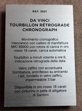 IWC Display Ref.3931 DA VINCI TOURBILLON RETROGRADE CHRONOGRAPH