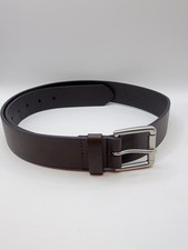 Cintura in vita in pelle rivestita marrone cioccolato 32"-34" fibbia a rullo in metallo jeans 