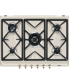 SMEG SRV876AVOGH2 PIANO COTTURA 70CM 5 FUOCHI A GAS GRIGLIE IN GHISA  AVENA 