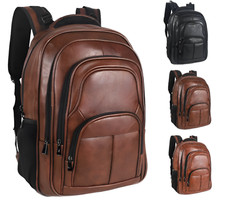 Zaino Uomo Pelle Grande Viaggio Multitasche da Lavoro Porta PC Capiente Comodo