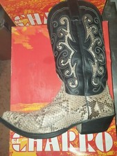 RARISSIMI Stivali Marca El Charro Originali IN PITONE BIANCO