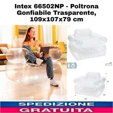 Intex 66502NP - Poltrona Gonfiabile Trasparente Confortevole , 109x107x79 cm