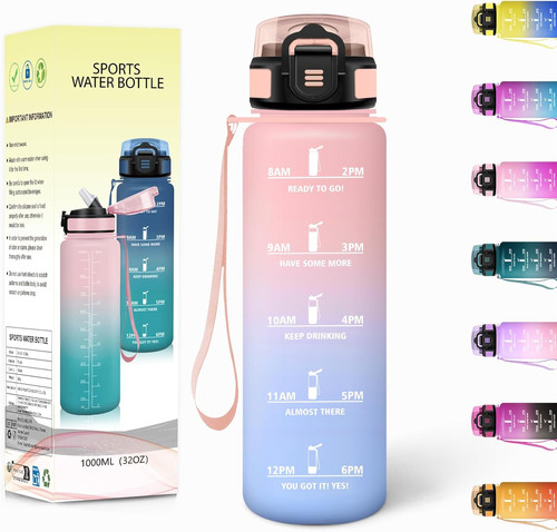 Borraccia 1000ml con paglia - 1000ml,
