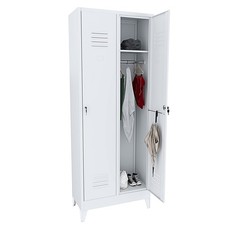 Armadietto Spogliatoio Sporco/Pulito 2 Posti In Lamiera Di Acciaio Salvaspazio