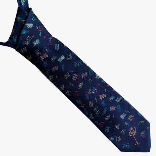 Cravatta seta blu stampa