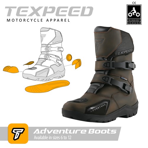 Stivali moto pelle marrone - pelle,