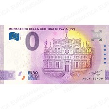 0€ ZERO EURO SOUVENIR BANCONOTA ITALIA 2020 MONASTERO CERTOSA DI PAVIA ORIGINALE