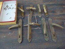 MANIGLIE PORTE E FINESTRE ANTICHE ANNI 20/30 LIBERTY ORIGINALI IN OTTONE