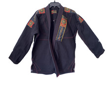 Giacca kimono Sarissa Jiu Jitsu adulto taglia 2 fabbricazione brasiliana top nero cotone