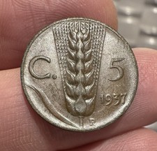 Moneta centesimi lire 1937 - moneta,