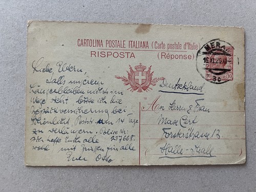 Intero postale annullo - q),