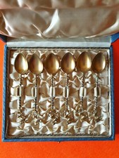 CUCCHIAINI ANTICHI-CAVALLI E PUTTINI-MANICO A TORTIGLIONE-SCATOLA ORIGINALE