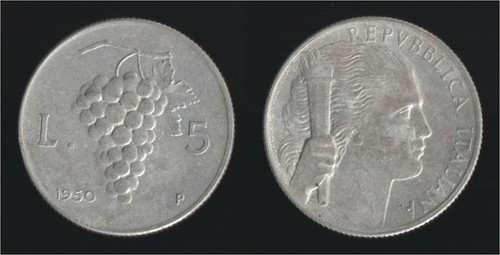 Lire 1950 grappolo uva - grappolo,