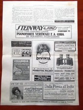 Pubblicità da Rivista del 1912 Steinway Popoff Voiglander Columbia Malesci