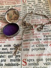 RARA ANTICA RELIQUIA Santa Teresa Gesù. Neonato: splendido rosario in argento e SCATOLA!!!