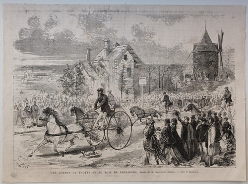 Stampa antica 1869 - , trotto