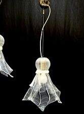 COPPIA LAMPADA SOSPENSIONE VETRO DECO   carlo scarpa PER venini RETICELLO TESSUT