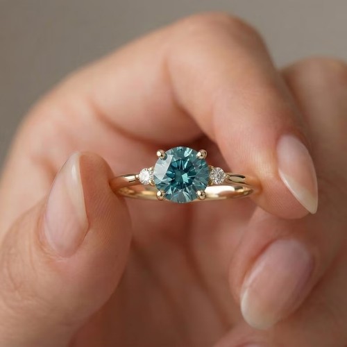 Raro anello tre - pietre, 2,5ct