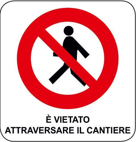 Adesivo segnaletica vietato - adesivo, e'