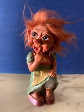 FIGURINA VINTAGE 9" TESTA DI BOBBLE TROLL HEICO MADE IN GERMANY anni 70