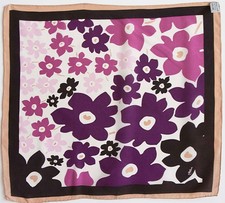 Foulard "JAMMERS&LEUFGEN"  JL 100% Silk  Floreale Viola Beige Marrone Small