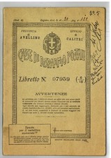 CALITRI AVELLINO REGIO LIBRETTO POSTALE ANNI 30 CASSE RISPARMIO POSTALI