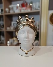 Hervit Testa Di Moro Donna In "Gres" Bianco E Oro 