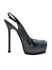Yves Saint Laurent Tribtoo Slingback Platform Tacchi - Blu