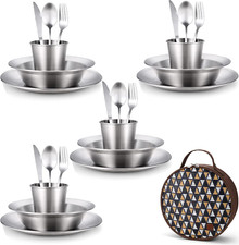 Kit Piatti E Posate in Acciaio