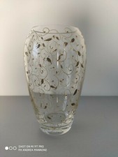 Vaso Cristallo decorato Oro