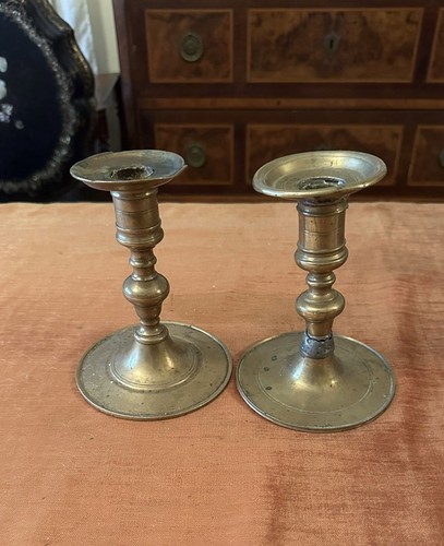 Antica coppia candelieri in - di,