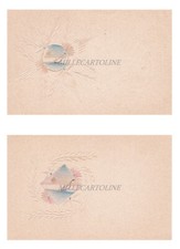 PICCOLA BARCA A VELA - Lotto di 2 cartoline colorate a mano in rilievo