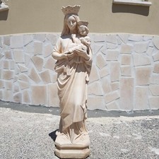 STATUA SCULTURA DELLA MADONNA DEL CARMELO CARMINE IN CEMENTO PER ESTERNO H 80 CM