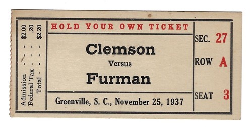 Raro biglietto clemson - raro, vs