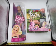 Lotto Bambole Barbie Fashionista Nuove con scatola 213 e Barbie World Animali della Fattoria Nuovo Sigillato Giocattolo