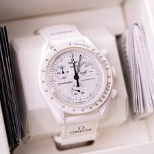 OMEGA X SWATCH MOONSWATCH - MISSION TO  MOONPHASE- SNOOPY BIANCO