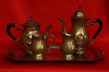 Servizio set da the tea con teiere e bricchi in peltro pewter old