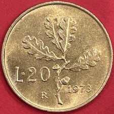 Moneta 20 Lire 1973 Ramo di