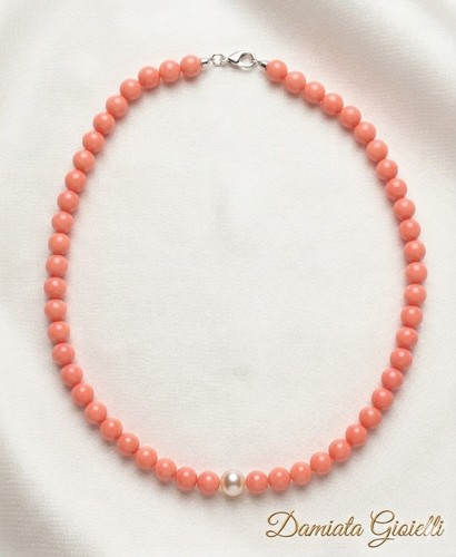 Collana orelù filo corallo - collana,