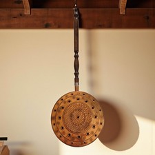 Scaldaletto SCALDINO Da letto Rame MANICO  ORIGINALE EPOCA XX SECOLO FRANCIA 