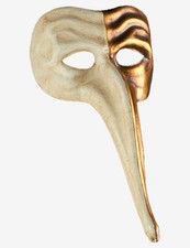 Zanni Bianco e oro Maschera Veneziana Originale Artigianale Fatta A Venezia!