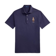 Polo Ralph Lauren personalizzata slim polo orsetto maglia polo sbiadita blu Heritage Bear