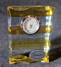 OTTAVIANI VINTAGE OROLOGIO DA TAVOLO IN CRISTALLO ANNI 70