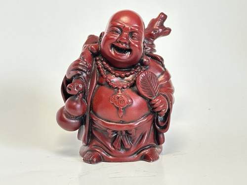 Red resin buddha statue - resin,