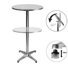 Tavolo Bar Bistrot 60cm Altezza Regolabile 70-110cm Pieghevole Acciaio Alluminio