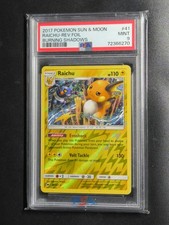 Pokémon card Raichu holo reverse  - burning shadows 41/147 - 2017 - eng - PSA 9